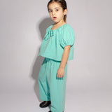 Daisy Top - Denim Polka Dot