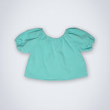 Daisy Top - Denim Polka Dot