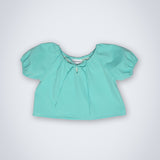 Daisy Top - Denim Polka Dot